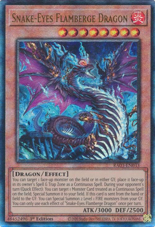 Snake-Eyes Flamberge Dragon (UTR) [RA03-EN033] Prismatic Ultimate Rare | Clutch Gaming