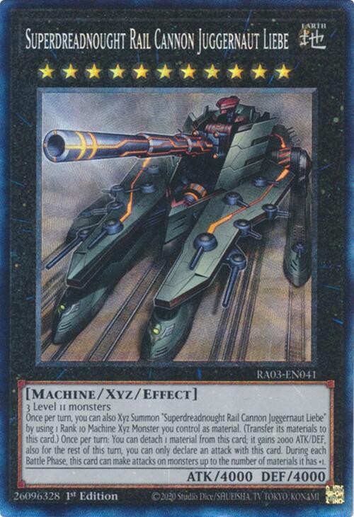 Superdreadnought Rail Cannon Juggernaut Liebe (CR) [RA03-EN041] Prismatic Collector's Rare | Clutch Gaming
