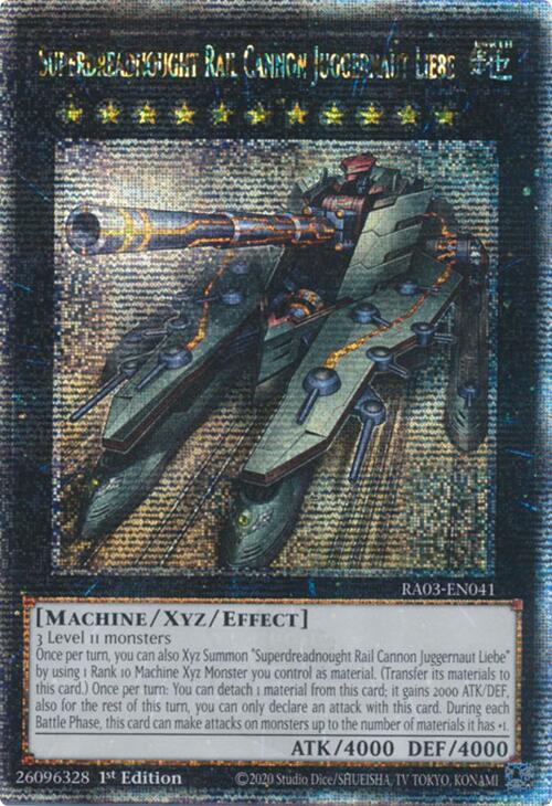 Superdreadnought Rail Cannon Juggernaut Liebe (Quarter Century Secret Rare) [RA03-EN041] Quarter Century Secret Rare | Clutch Gaming