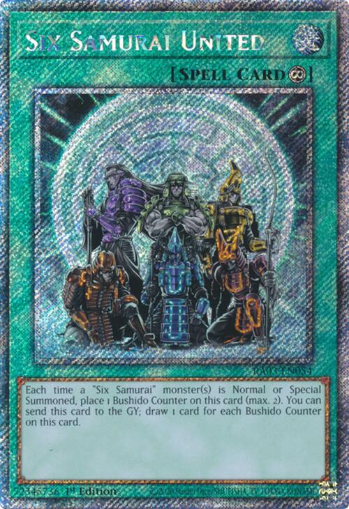 Six Samurai United (Platinum Secret Rare) [RA03-EN054] Platinum Secret Rare | Clutch Gaming