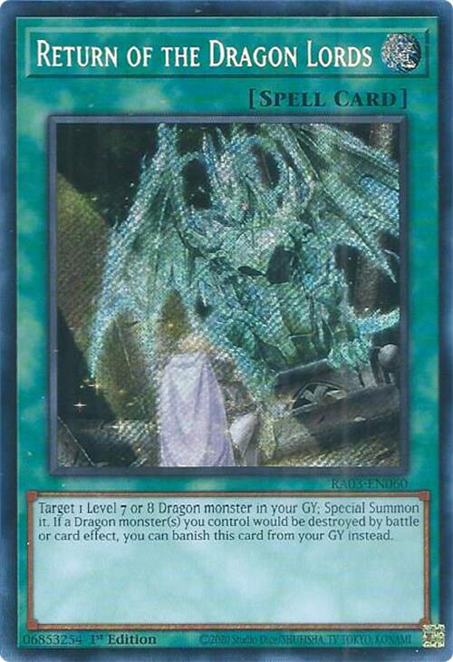 Return of the Dragon Lords (Secret Rare) [RA03-EN060] Secret Rare | Clutch Gaming