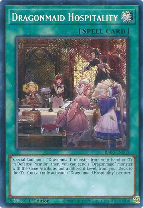 Dragonmaid Hospitality (Secret Rare) [RA03-EN068] Secret Rare | Clutch Gaming