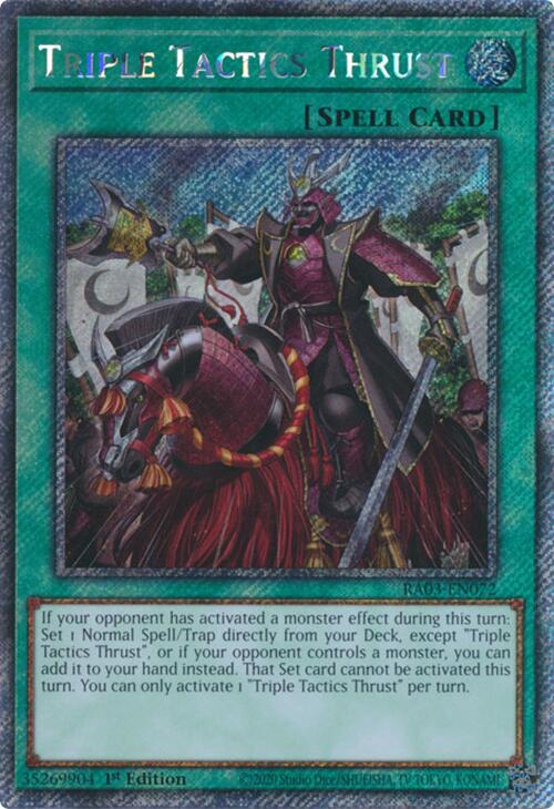 Triple Tactics Thrust (Platinum Secret Rare) [RA03-EN072] Platinum Secret Rare | Clutch Gaming