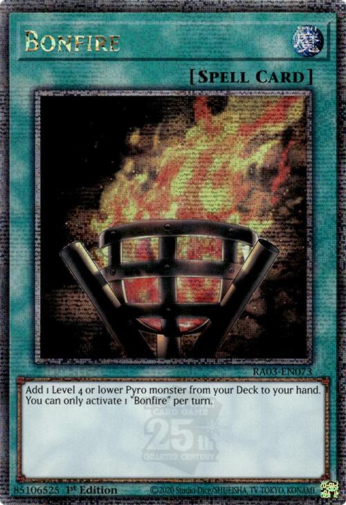 Bonfire (Quarter Century Secret Rare) [RA03-EN073] Quarter Century Secret Rare | Clutch Gaming