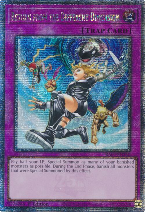 Return from the Different Dimension (Quarter Century Secret Rare) [RA03-EN140] Quarter Century Secret Rare | Clutch Gaming
