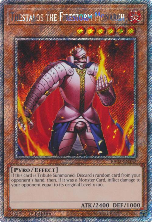 Thestalos the Firestorm Monarch (Platinum Secret Rare) [RA03-EN143] Platinum Secret Rare | Clutch Gaming