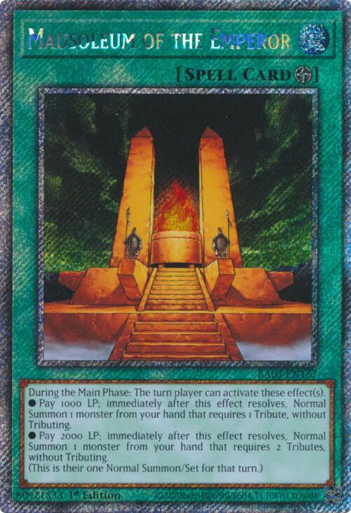 Mausoleum of the Emperor (Platinum Secret Rare) [RA03-EN167] Platinum Secret Rare | Clutch Gaming