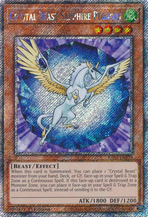 Crystal Beast Sapphire Pegasus (Platinum Secret Rare) [RA03-EN179] Platinum Secret Rare | Clutch Gaming