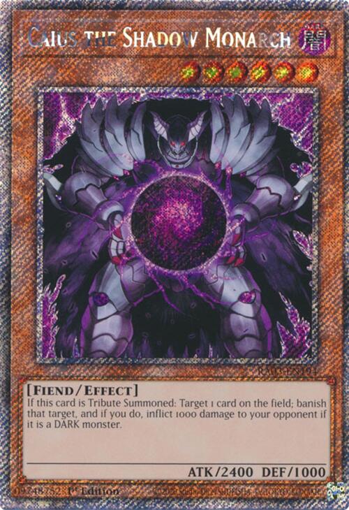 Caius the Shadow Monarch (Platinum Secret Rare) [RA03-EN194] Platinum Secret Rare | Clutch Gaming