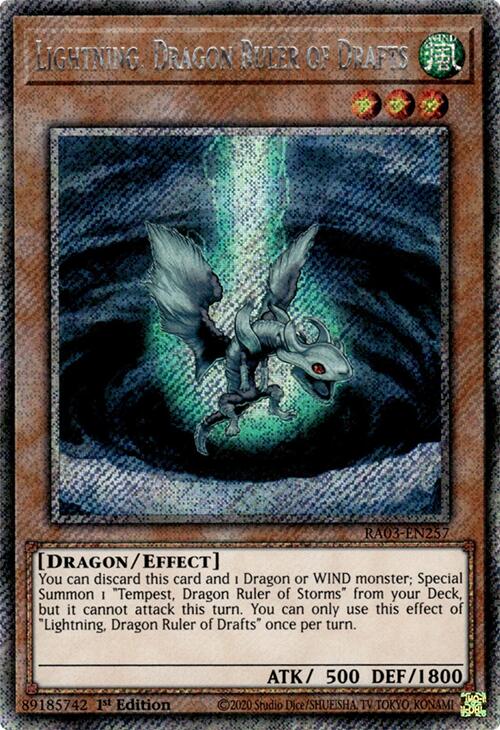 Lightning, Dragon Ruler of Drafts (Platinum Secret Rare) [RA03-EN257] Platinum Secret Rare | Clutch Gaming