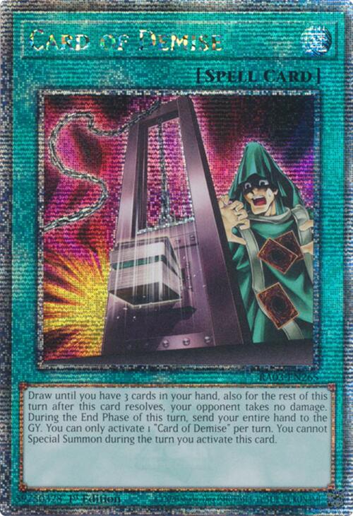 Card of Demise (Quarter Century Secret Rare) [RA03-EN265] Quarter Century Secret Rare | Clutch Gaming