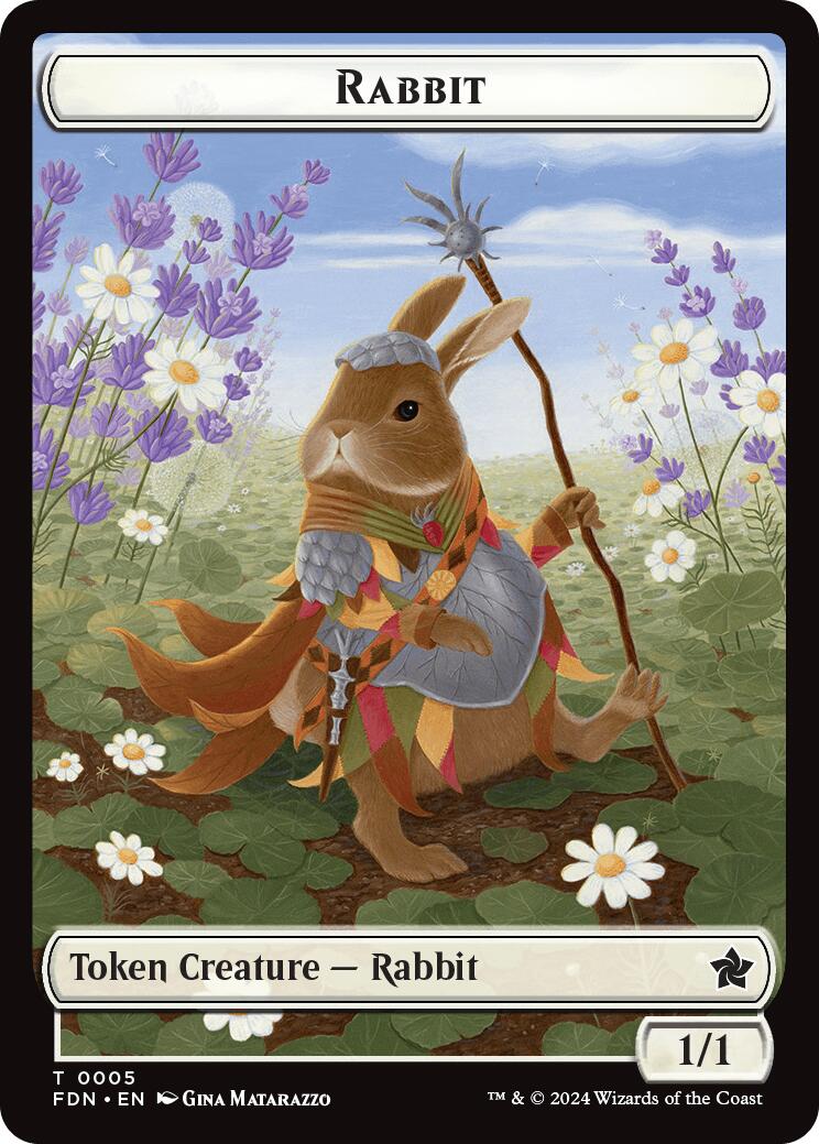 Rabbit // Soldier Double-Sided Token [Foundations Tokens] | Clutch Gaming