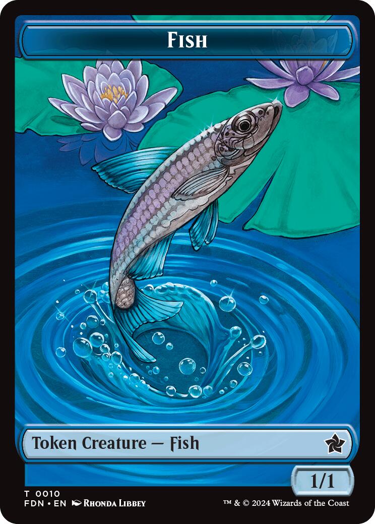 Faerie // Fish Doubled-Sided Token [Foundations Tokens] | Clutch Gaming