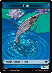 Faerie // Fish Doubled-Sided Token [Foundations Tokens] | Clutch Gaming