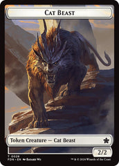 Cat Beast // Dragon (0017) Double-Sided Token [Foundations Tokens] | Clutch Gaming