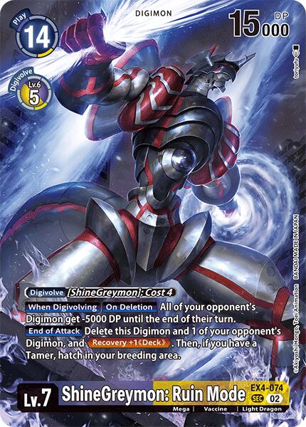 ShineGreymon: Ruin Mode [EX4-074] (Alternate Art) [Special Limited Set] | Clutch Gaming