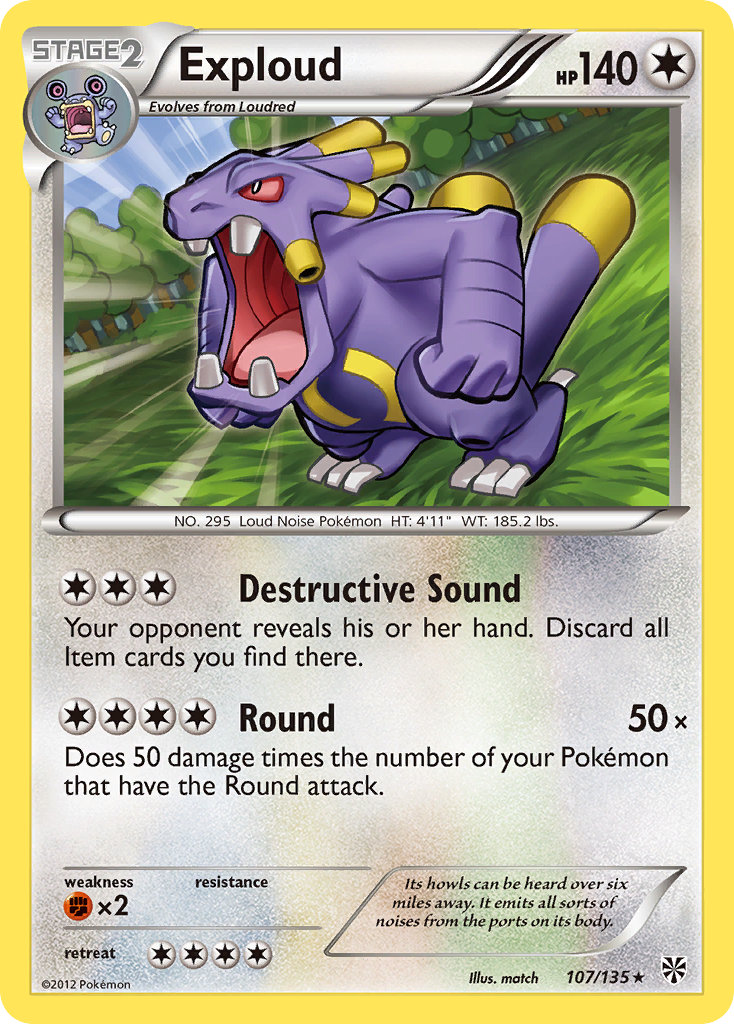 Exploud (107/135) [Black & White: Plasma Storm] | Clutch Gaming