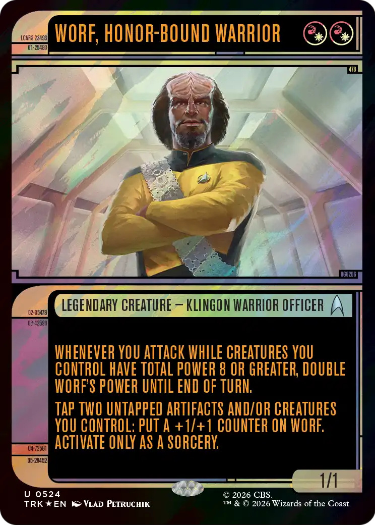 Worf, Honor-Bound Warrior (Showcase) (0524) (Surge Foil) [Star Trek] | Clutch Gaming