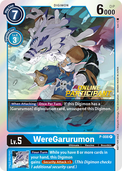 WereGarurumon [P-008] (Online Regional - Participant) [Promotional Cards] | Clutch Gaming