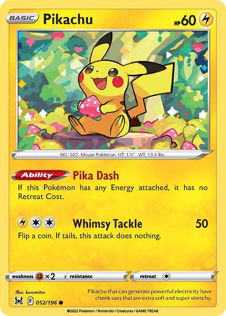 Pikachu (052/196) [Sword & Shield: Lost Origin] | Clutch Gaming