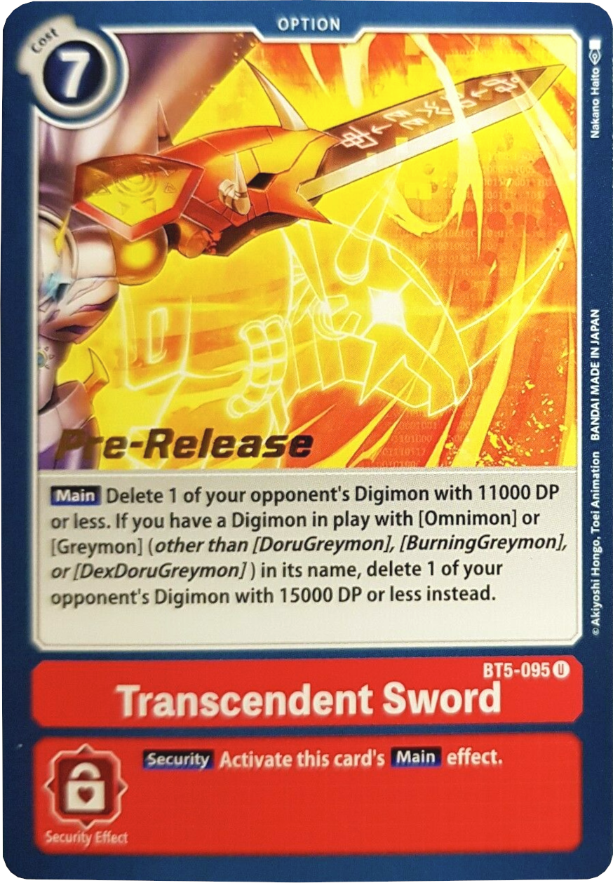 Transcendent Sword [BT5-095] [Battle of Omni Pre-Release Promos] | Clutch Gaming