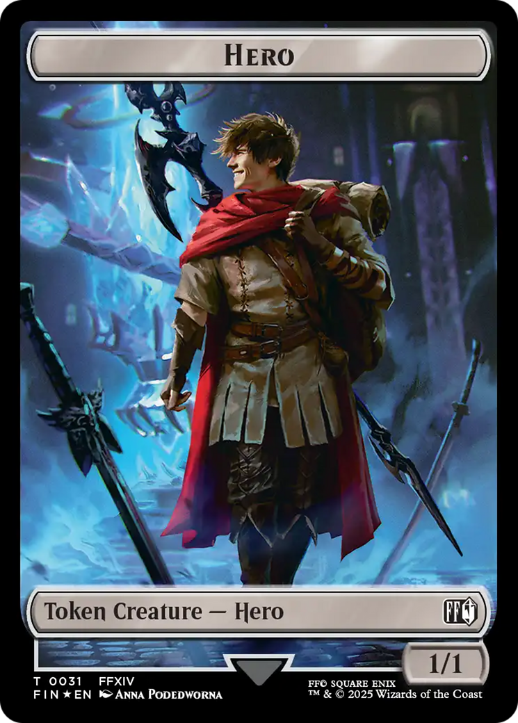 Hero (0031) // Wizard (0035) Double-Sided Token (Surge Foil) [FINAL FANTASY Tokens] | Clutch Gaming