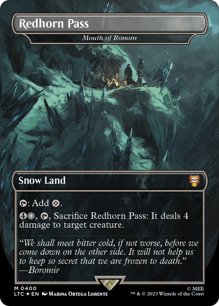 Redhorn Pass - Mouth of Ronom (Borderless) (Surge Foil Realms and Relics) [The Lord of the Rings: Tales of Middle-Earth Commander] | Clutch Gaming