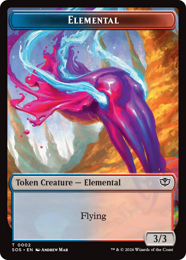 Fractal (0004) // Elemental (0002) Double-Sided Token [Secrets of Strixhaven Tokens] | Clutch Gaming
