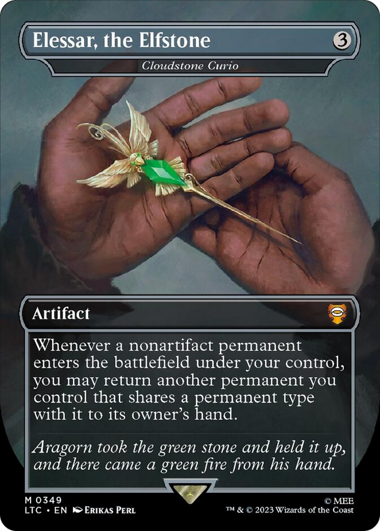 Elessar, the Elfstone - Cloudstone Curio (Borderless) (Surge Foil) [The Lord of the Rings: Tales of Middle-Earth Commander] | Clutch Gaming
