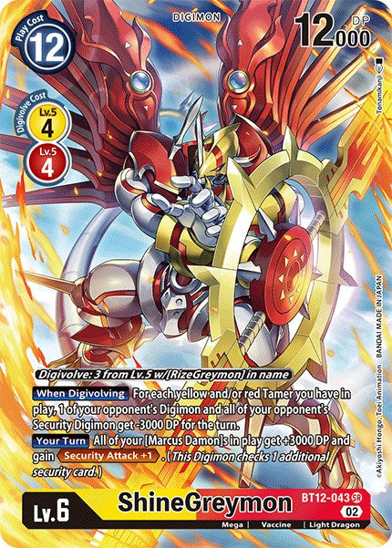 ShineGreymon [BT12-043] (Alternate Art) [Across Time] | Clutch Gaming