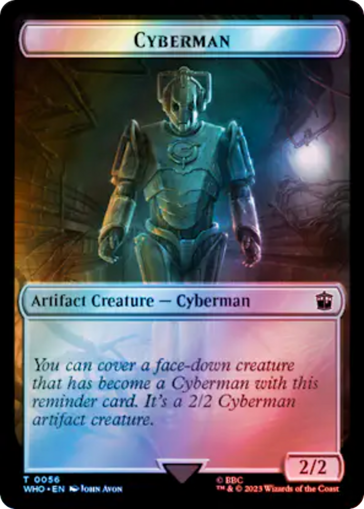 Fish // Cyberman Double-Sided Token (Surge Foil) [Doctor Who Tokens] | Clutch Gaming