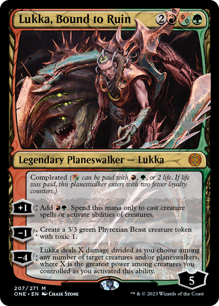 Lukka, Bound to Ruin (Promo Pack) [Phyrexia: All Will Be One Promos] | Clutch Gaming