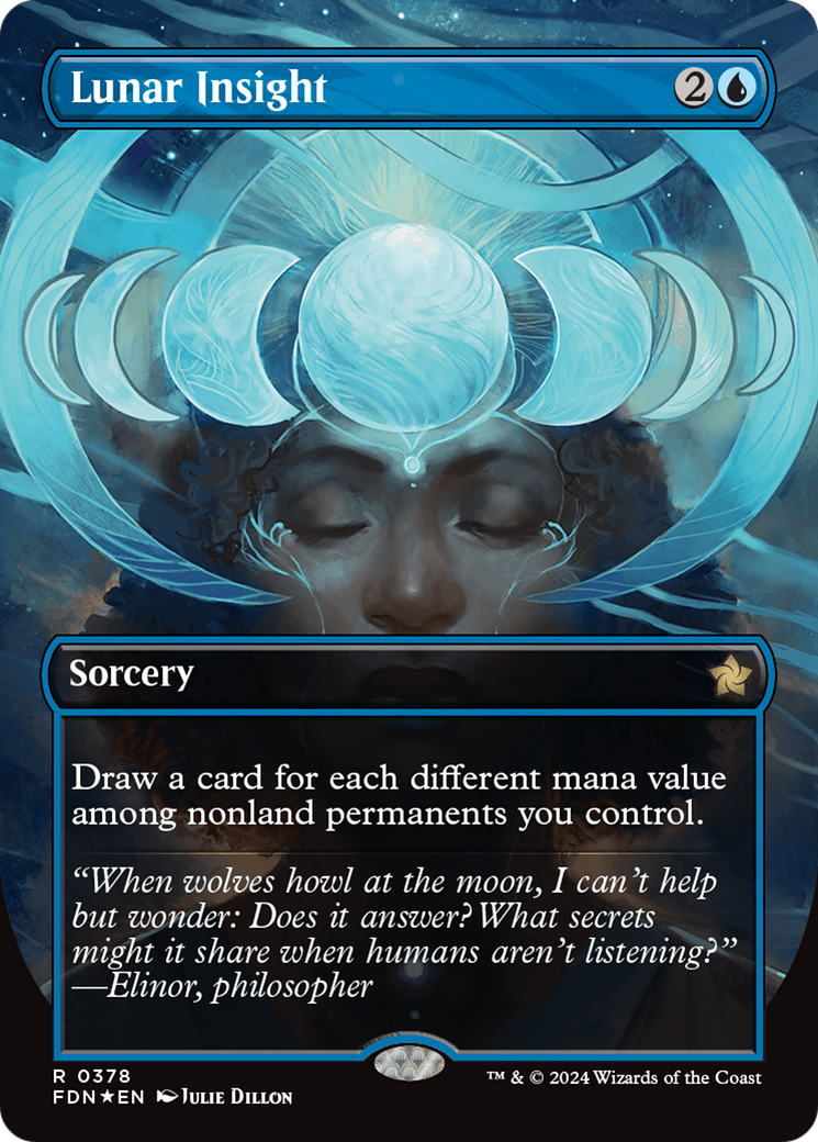 Lunar Insight (Borderless) (Mana Foil) [Foundations] | Clutch Gaming