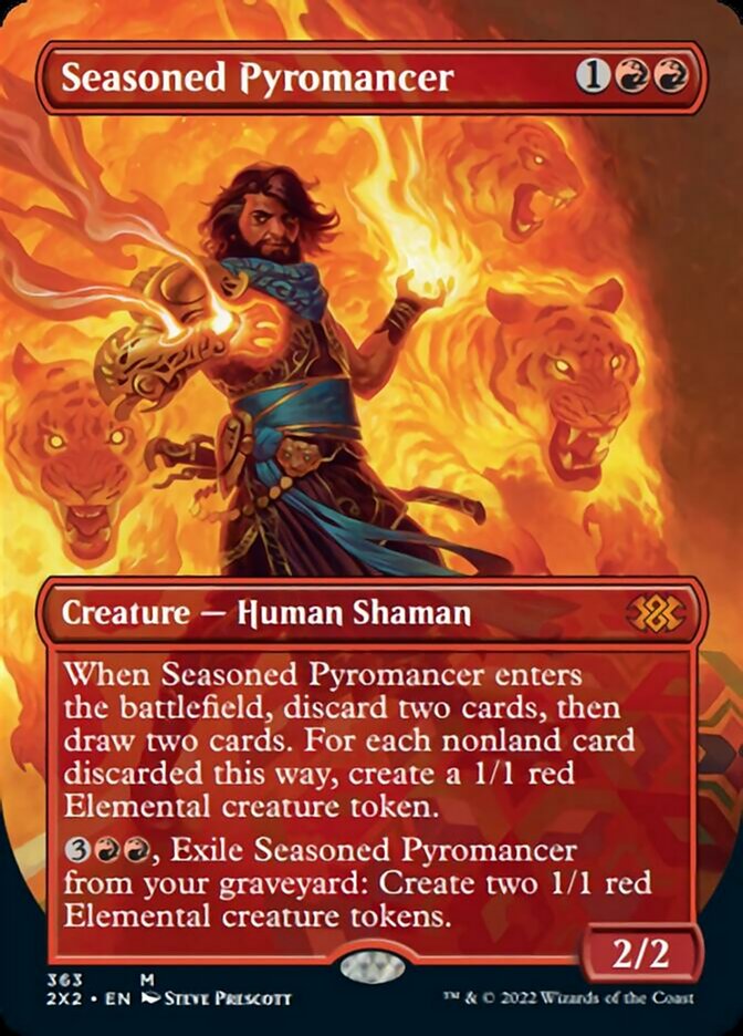 Seasoned Pyromancer (Borderless Alternate Art) [Double Masters 2022] | Clutch Gaming