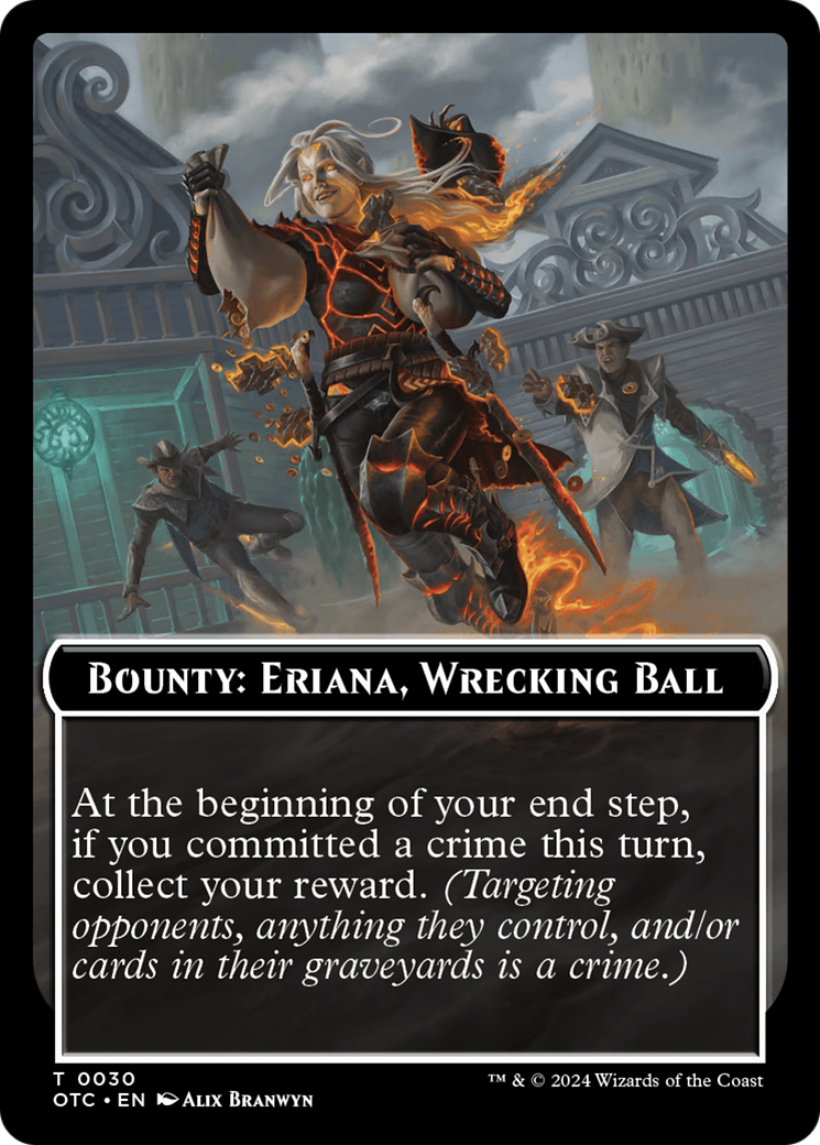 Bounty: Eriana, Wrecking Ball // Bounty Rules Double-Sided Token [Outlaws of Thunder Junction Commander Tokens] | Clutch Gaming