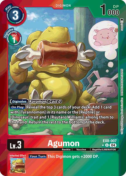 Agumon [EX8-007] - EX8-007 (Limited Foil) [Chain of Liberation] | Clutch Gaming