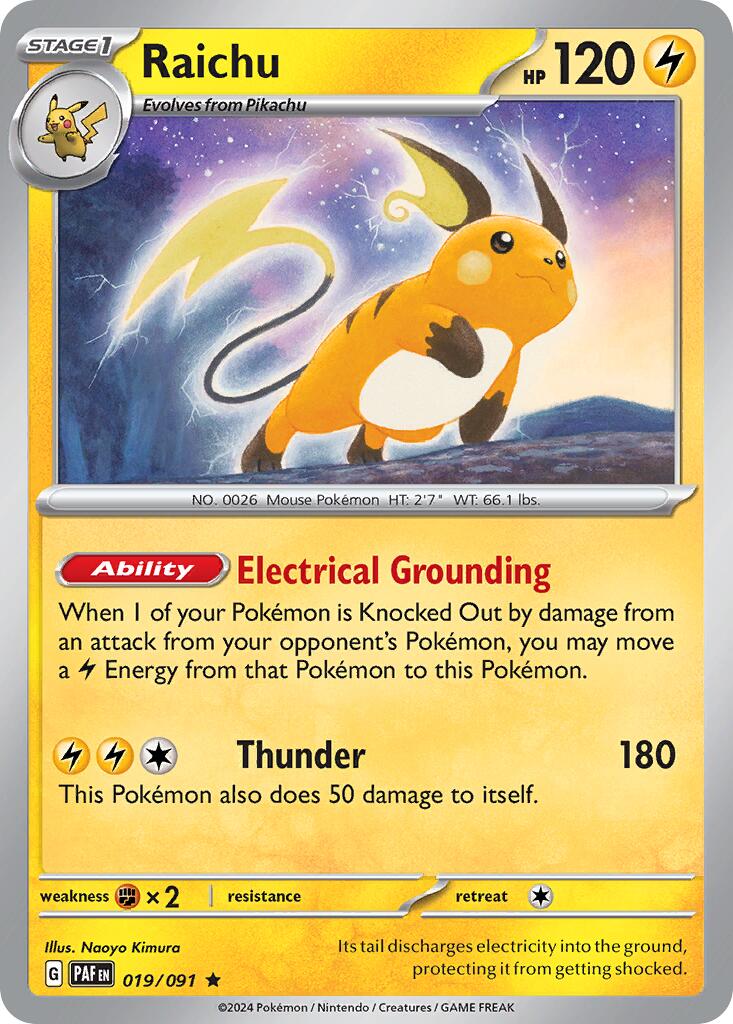 Raichu (019/091) (Theme Deck Exclusive) [Scarlet & Violet: Paldean Fates] | Clutch Gaming