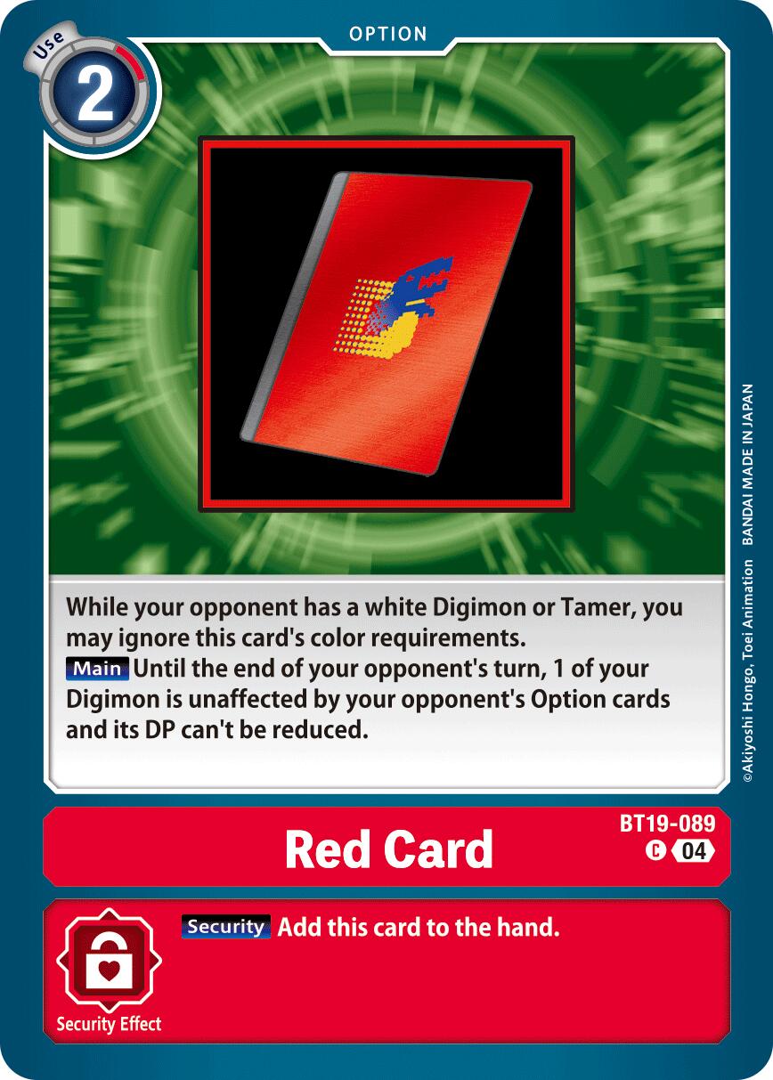 Red Card [BT19-089] [Release Special Booster Ver.2.5] | Clutch Gaming