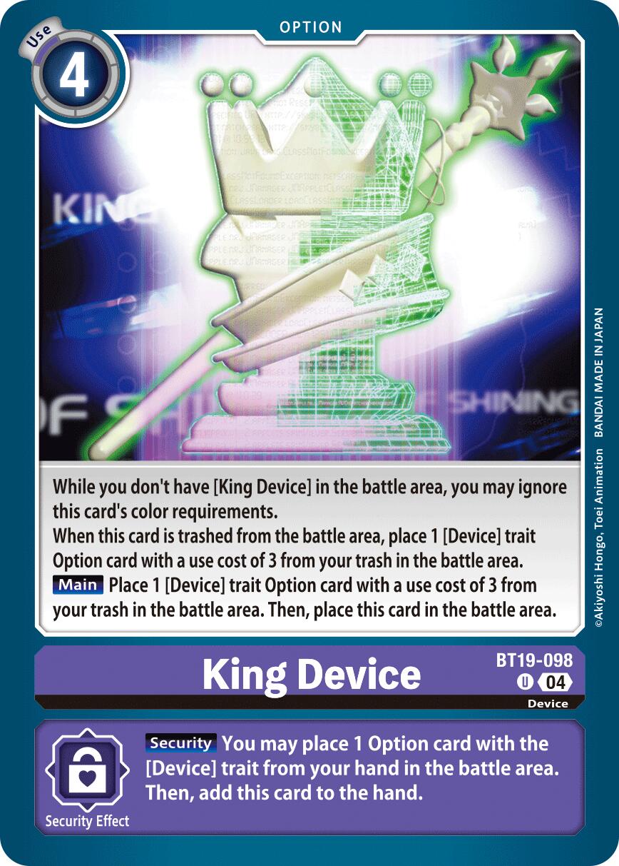 King Device [BT19-098] [Release Special Booster Ver.2.5] | Clutch Gaming