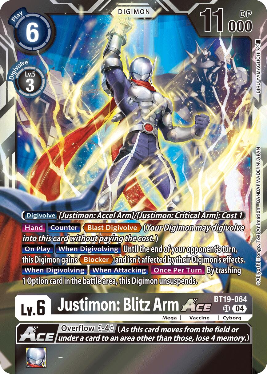 Justimon: Blitz Arm ACE [BT19-064] [Release Special Booster Ver.2.5] | Clutch Gaming