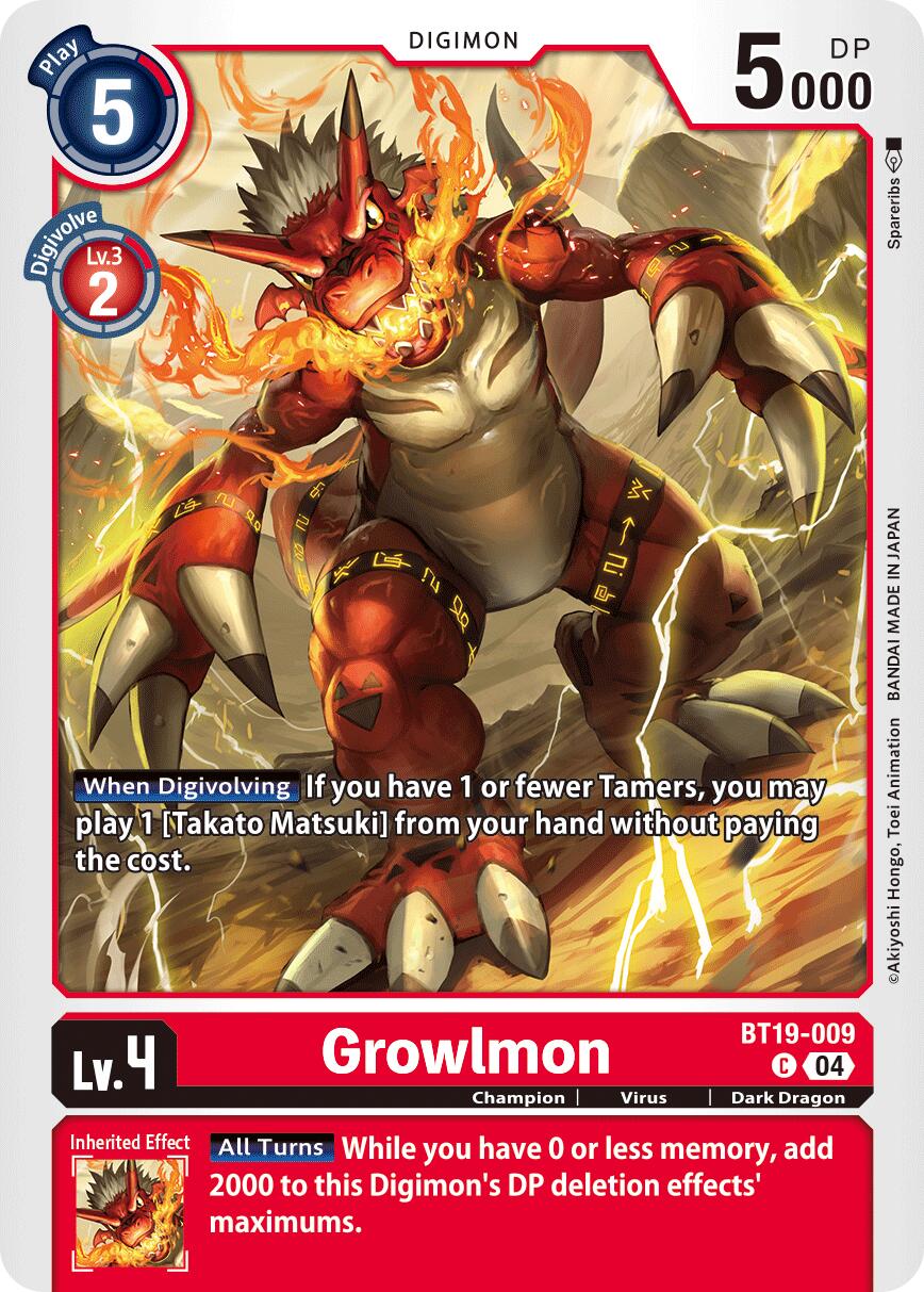 Growlmon [BT19-009] [Release Special Booster Ver.2.5] | Clutch Gaming