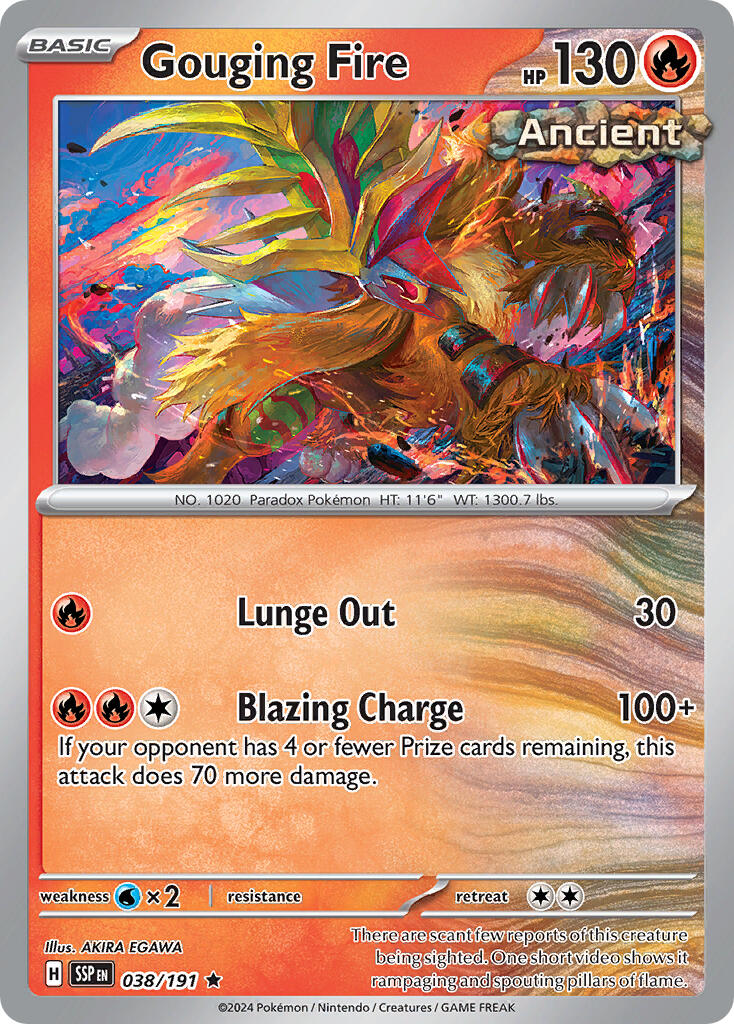 Gouging Fire (038/191) (Theme Deck Exclusive) [Scarlet & Violet: Surging Sparks] | Clutch Gaming