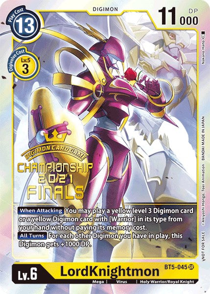 LordKnightmon [BT5-045] (2021 Championship Finals Event Pack Alt-Art Gold Stamp Set) [Battle of Omni Promos] | Clutch Gaming