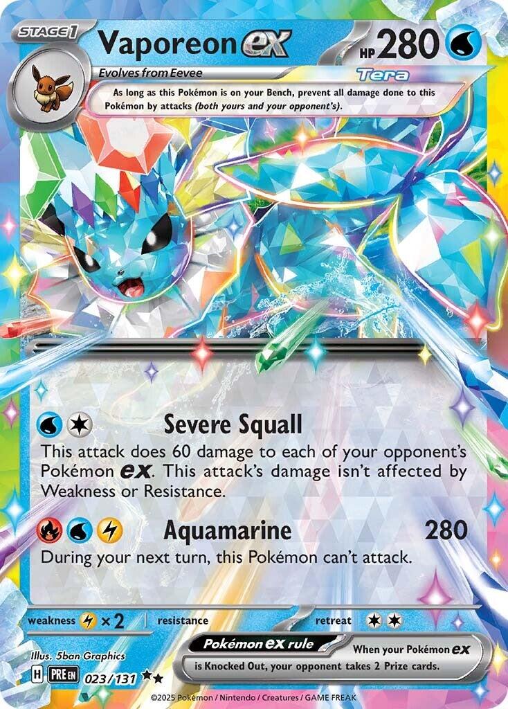 Vaporeon ex (023/131) [Scarlet & Violet: Prismatic Evolutions] | Clutch Gaming
