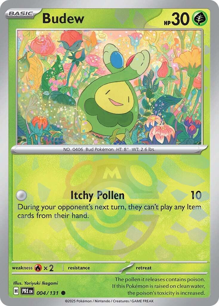 Budew (004/131) (Master Ball Pattern) [Scarlet & Violet: Prismatic Evolutions] | Clutch Gaming