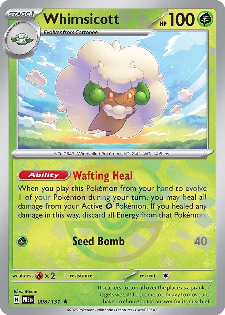 Whimsicott (008/131) (Master Ball Pattern) [Scarlet & Violet: Prismatic Evolutions] | Clutch Gaming
