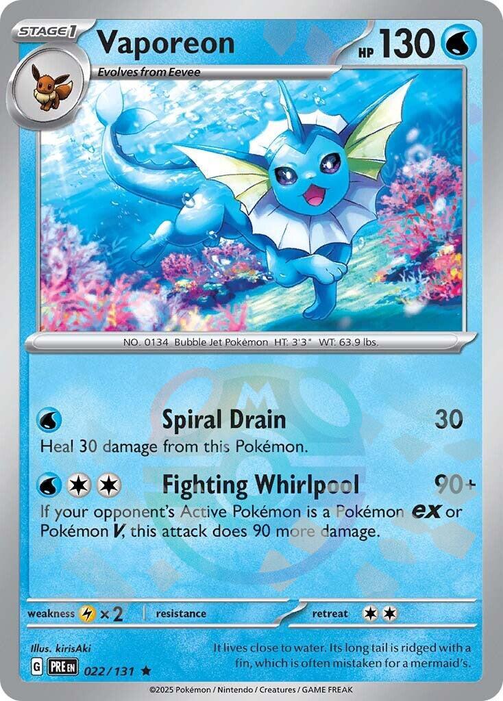 Vaporeon (022/131) (Master Ball Pattern) [Scarlet & Violet: Prismatic Evolutions] | Clutch Gaming