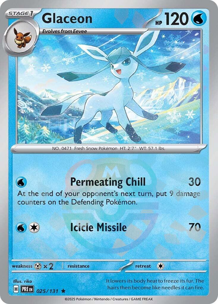 Glaceon (025/131) (Master Ball Pattern) [Scarlet & Violet: Prismatic Evolutions] | Clutch Gaming