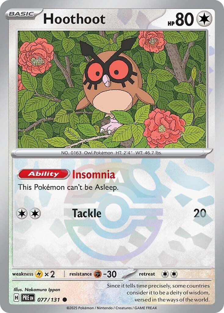 Hoothoot (077/131) (Master Ball Pattern) [Scarlet & Violet: Prismatic Evolutions] | Clutch Gaming