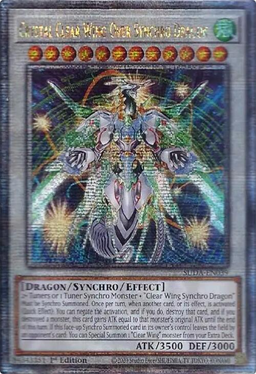 Crystal Clear Wing Over Synchro Dragon (Quarter Century Secret Rare) [SUDA-EN039] Quarter Century Secret Rare | Clutch Gaming